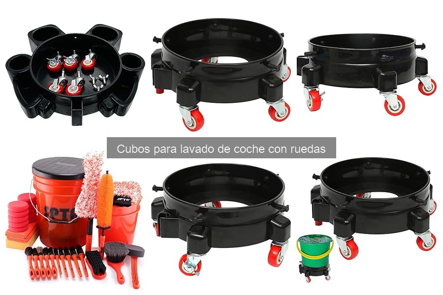 Accesorios indispensables para cubos de lavado de coche con ruedas