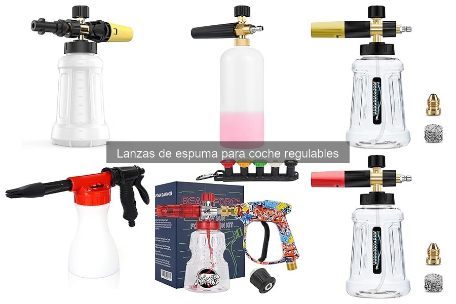 Ajustar la presión de una lanza de espuma regulable para coches