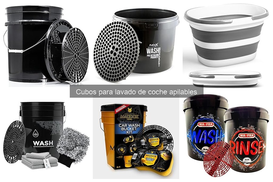 Comparativa de cubos apilables para lavado de coche