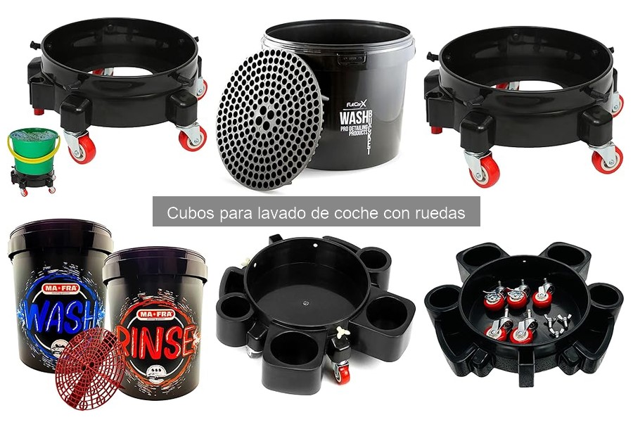 Dónde comprar cubos para lavado de coche con ruedas baratos