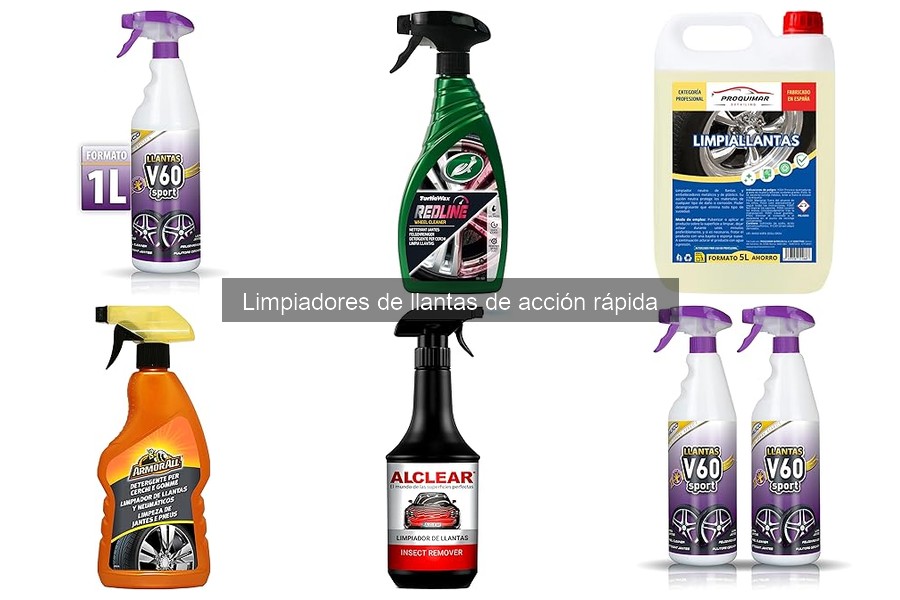 Eficacia de limpiadores de llantas de acción rápida