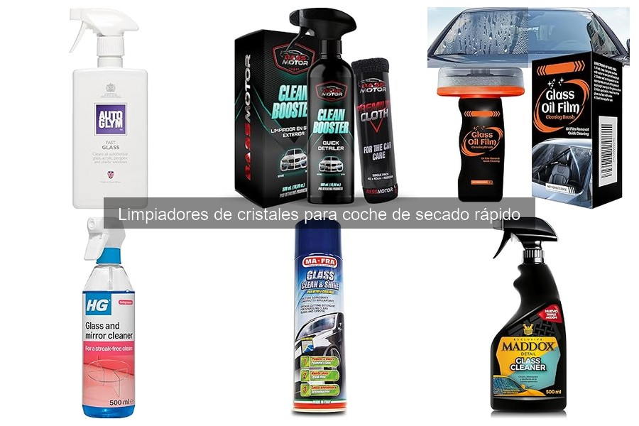 Ingredientes en limpiadores de cristales de secado rápido