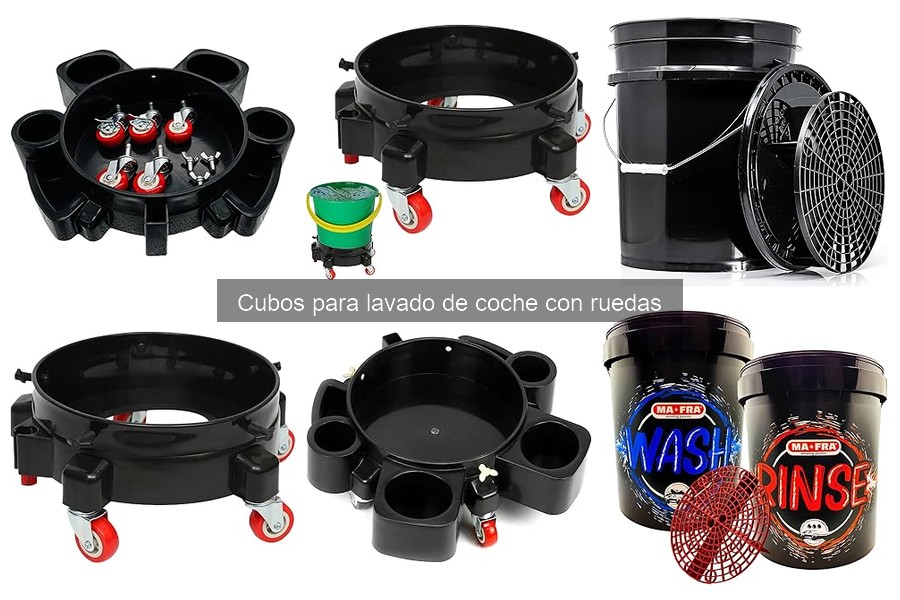 Mantenimiento del cubo para lavado de coche con ruedas