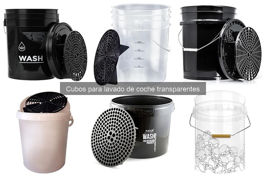 Mantenimiento y limpieza de cubos transparentes para lavado de coche
