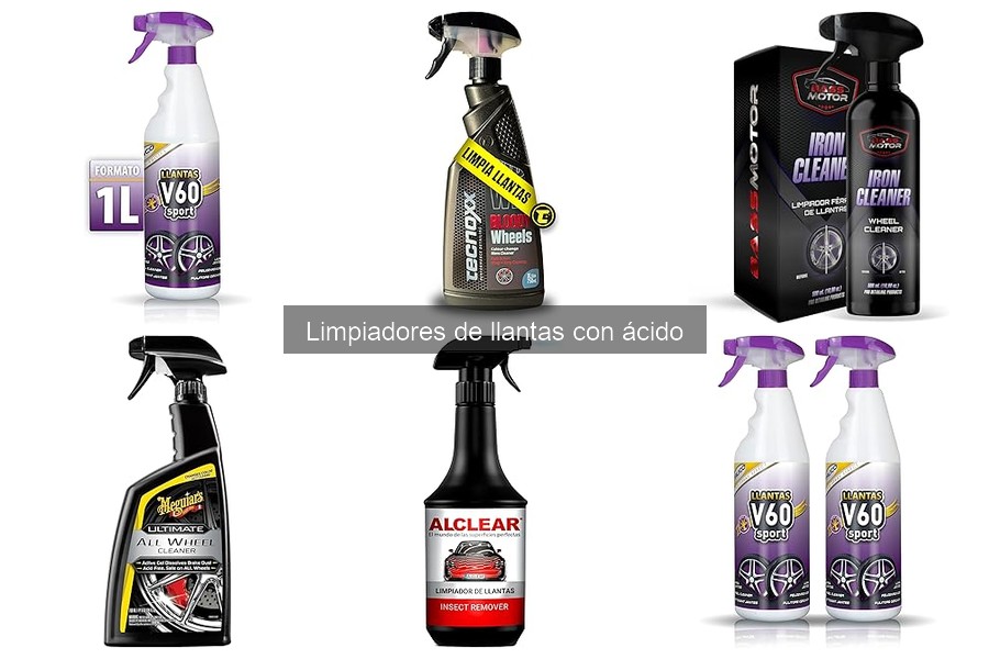 Mejores ingredientes en limpiadores de llantas con ácido