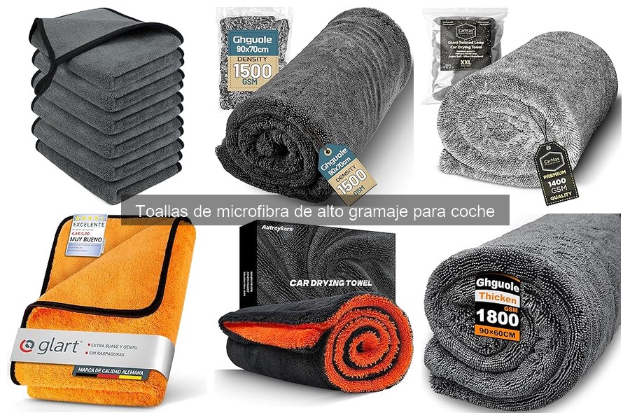 Precio medio de toallas de microfibra de alto gramaje para coche