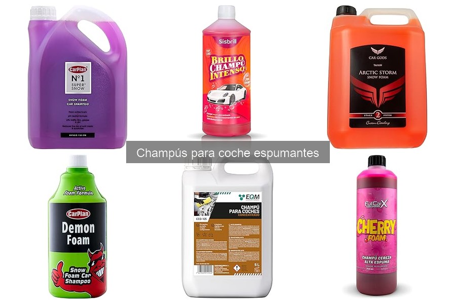 Precios de champús espumantes para coches y mejores tiendas