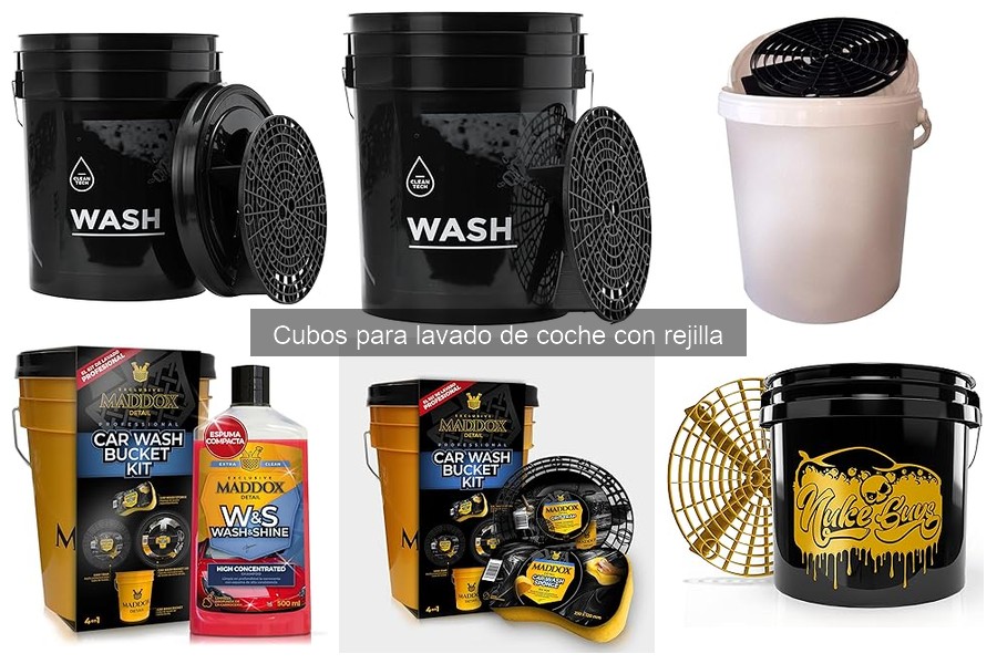 ¿Qué es un cubo para lavado de coche con rejilla?