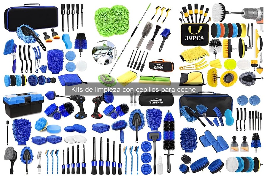 Tipos de cepillos en kits de limpieza para coche