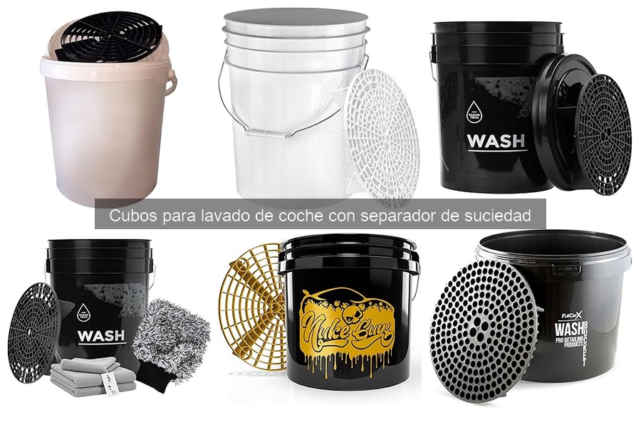 Tipos de cubos para lavado de coche con separador de suciedad