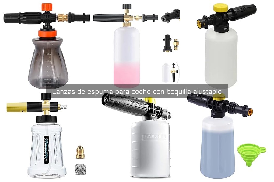 Tipos de lanzas de espuma para coche con boquilla ajustable