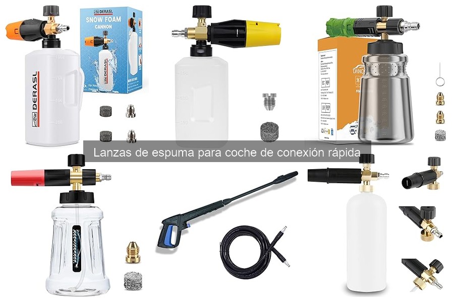 Usar lanza de espuma de conexión rápida con diferentes jabones